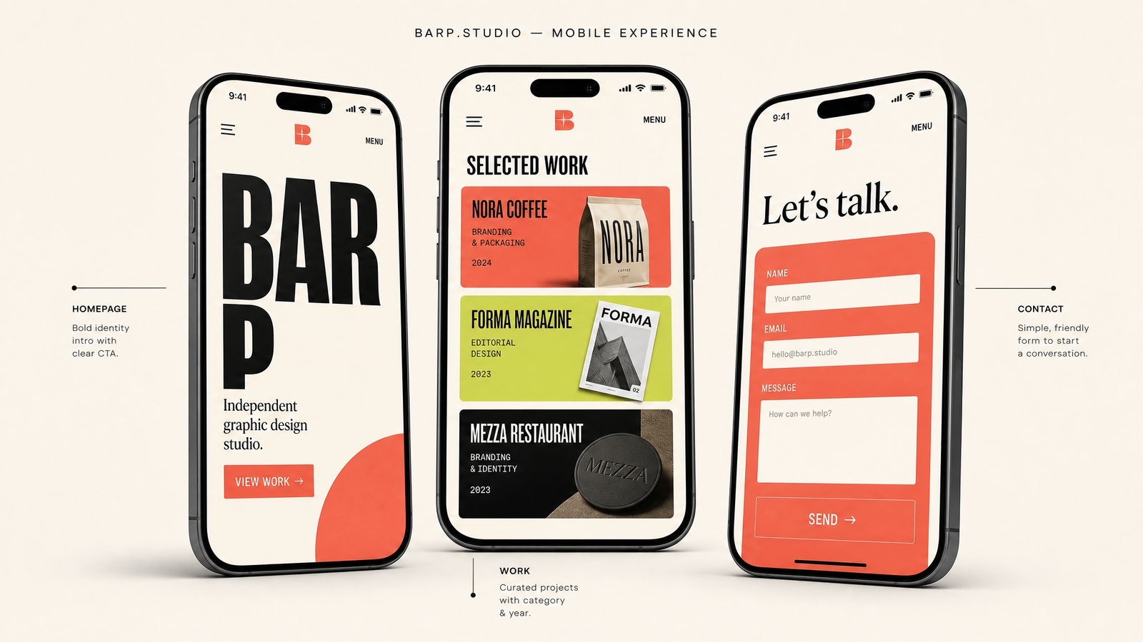 Designing a studio site for thumbs first